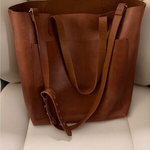 Madewell Brown Leather Tote Bag